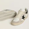 Ball Star LTD pour femme en cuir nappa avec étoile en cristal noir et empiècements en daim beige