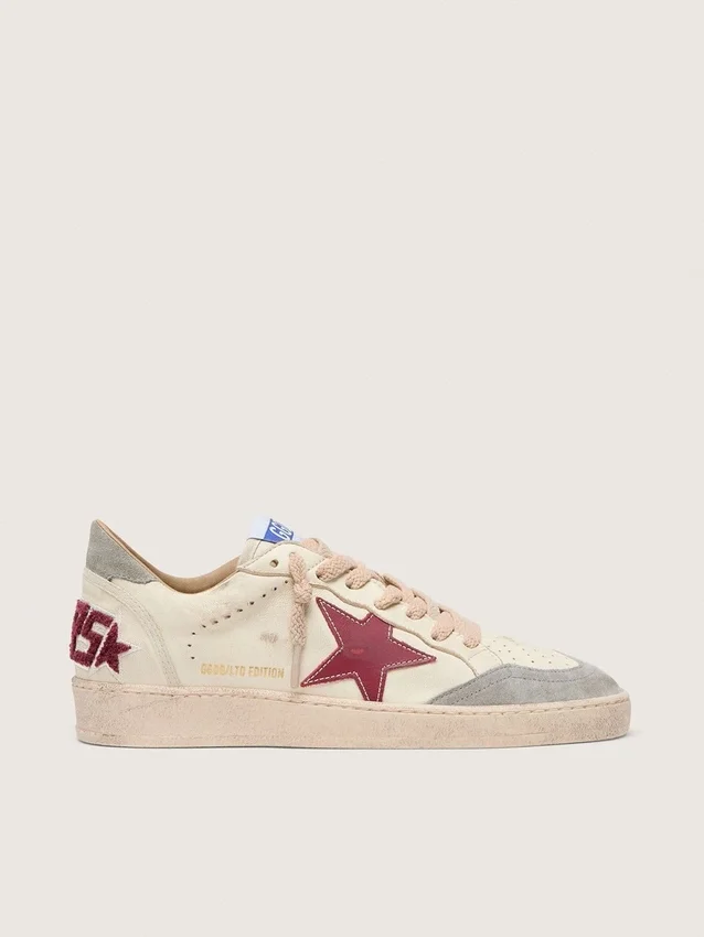 Ball Star LTD pour femme en cuir nappa avec étoile en cuir et languette de talon en daim argenté