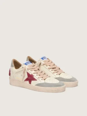 Ball Star LTD pour femme en cuir nappa avec étoile en cuir et languette de talon en daim argenté