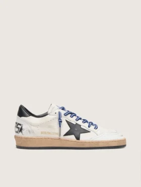 Ball Star LTD pour homme en cuir nappa blanc avec étoile et languette de talon en cuir noir
