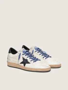 Ball Star LTD pour femme en cuir nappa blanc avec étoile et languette de talon en cuir noir
