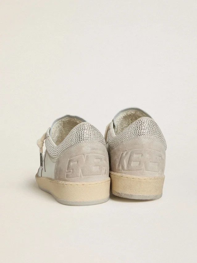 Ball Star LTD pour femme en cuir nappa et daim, avec étoile en cuir argenté et cristaux Swarovski