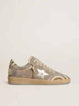 Ball Star LTD pour femme en daim avec étoile en cuir métallisé et languette de talon en peau de poney zébrée