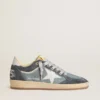 Ball Star LTD pour femme en daim bleu clair avec étoile et languette de talon en cuir blanc laiteux