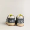 Ball Star LTD pour femme en daim bleu clair avec étoile et languette de talon en cuir blanc laiteux