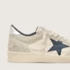 Ball Star LTD pour femme en daim gris avec étoile bleue et empiècements en crochet couleur crème