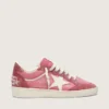 Ball Star LTD pour femme en daim rose avec étoile en cuir crème et empiècements en daim rouge