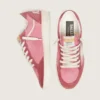 Ball Star LTD pour femme en daim rose avec étoile en cuir crème et empiècements en daim rouge
