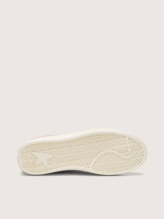 Ball Star LTD pour femme en daim rose avec étoile en cuir crème et empiècements en daim rouge