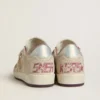 Ball Star LTD pour femme en daim rose et beige avec languette de talon en cuir gris perle