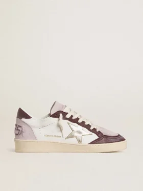Ball Star LTD pour femme en nappa avec étoile en cuir à feuille de platine et languette de talon en cuir nubuck bordeaux