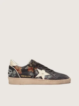 Ball Star LTD pour femme en nappa ébène avec broderies multicolores et étoile blanche