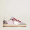 Ball Star LTD pour femme en nylon lilas avec étoile en cuir blanc et empiècements en daim