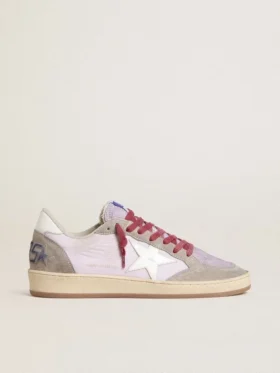 Ball Star LTD pour femme en nylon lilas avec étoile en cuir blanc et empiècements en daim