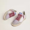 Ball Star LTD pour femme en nylon lilas avec étoile en cuir blanc et empiècements en daim