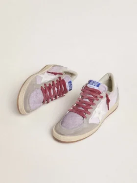 Ball Star LTD pour femme en nylon lilas avec étoile en cuir blanc et empiècements en daim