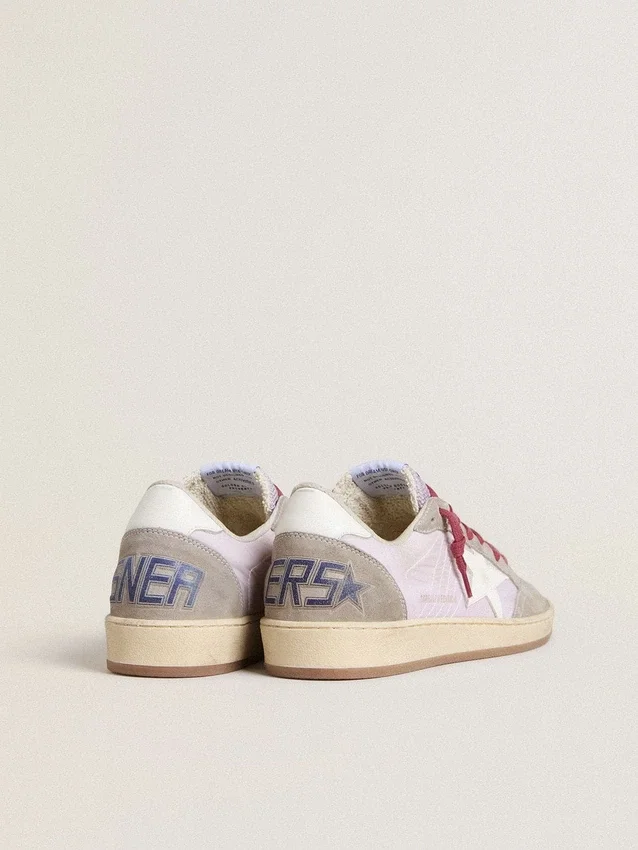 Ball Star LTD pour femme en nylon lilas avec étoile en cuir blanc et empiècements en daim