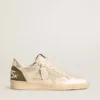 Ball Star LTD pour homme avec étoile en daim beige et languette de talon en cuir laminé platine