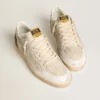 Ball Star LTD pour homme avec étoile en daim beige et languette de talon en cuir laminé platine