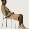 Ball Star LTD pour homme avec étoile en daim beige et languette de talon en cuir laminé platine