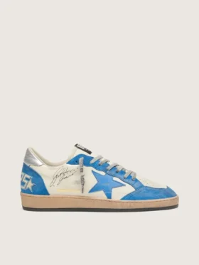 Ball Star LTD pour homme en cuir blanc avec étoile en cuir bleu clair