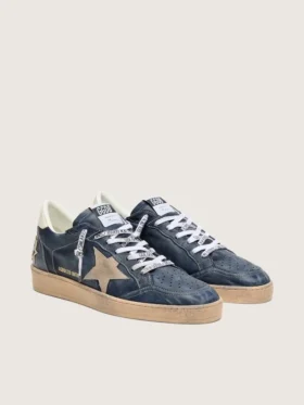 Ball Star LTD pour homme en cuir bleu foncé avec étoile en daim beige