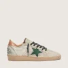 Ball Star LTD pour homme en cuir de poney blanc et daim gris avec une étoile verte