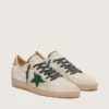 Ball Star LTD pour homme en cuir de poney blanc et daim gris avec une étoile verte