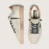 Ball Star LTD pour homme en cuir de poney blanc et daim gris avec une étoile verte