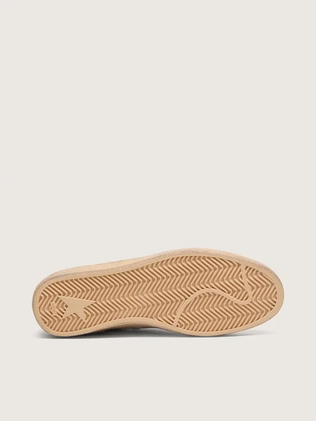 Ball Star LTD pour homme en cuir de poney blanc et daim gris avec une étoile verte