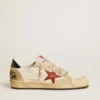 Ball Star LTD pour homme en cuir nappa avec étoile en cuir rouge et languette de talon en cuir