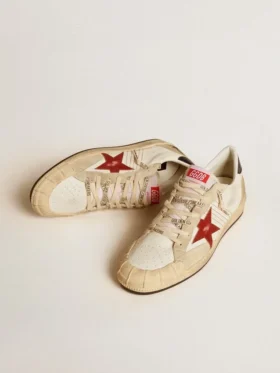 Ball Star LTD pour homme en cuir nappa avec étoile en cuir rouge et languette de talon en cuir