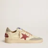 Ball Star LTD pour homme en cuir nappa avec étoile en cuir rouge et languette de talon en daim gris