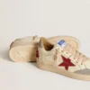 Ball Star LTD pour homme en cuir nappa avec étoile en cuir rouge et languette de talon en daim gris