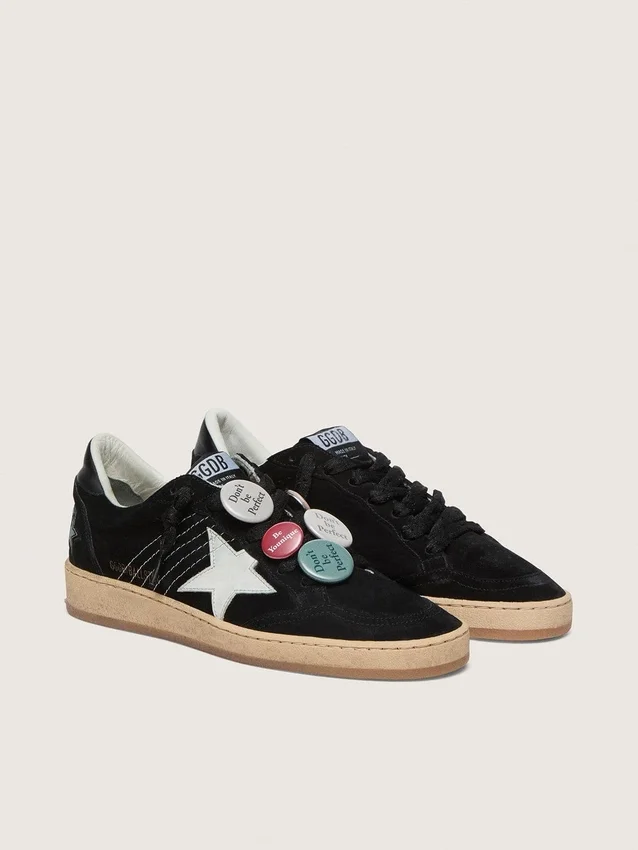 Ball Star LTD pour homme en daim noir avec Peaux