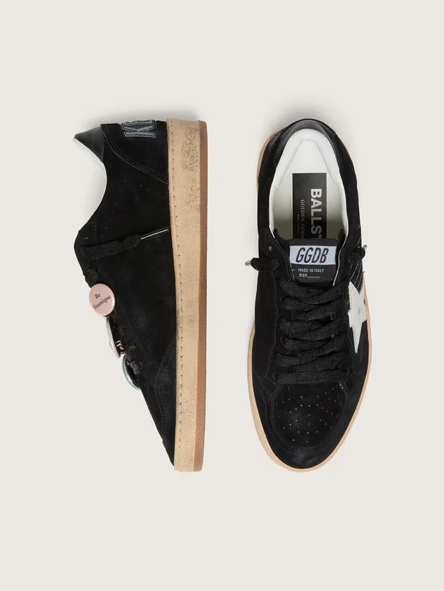 Ball Star LTD pour homme en daim noir avec Peaux