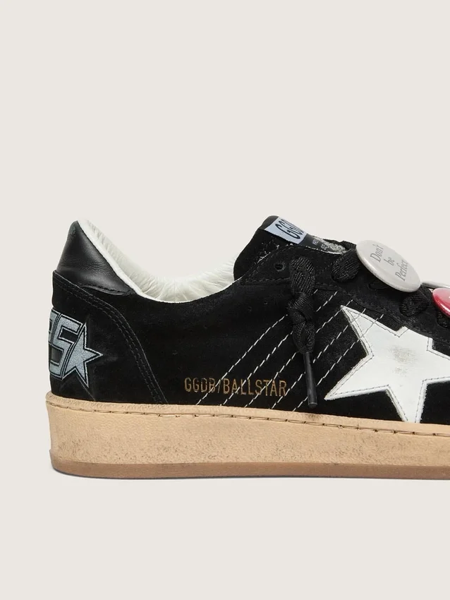 Ball Star LTD pour homme en daim noir avec Peaux