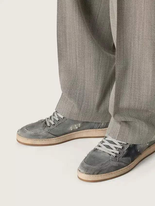 Ball Star LTD pour homme en denim gris avec étoile en cuir noir
