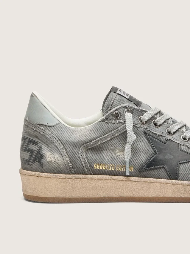 Ball Star LTD pour homme en denim gris avec étoile en cuir noir