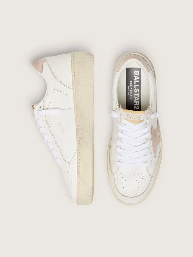 Ball Star pour femme avec étoile en nubuck rose et languette au talon