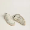 Ball Star pour femme en cuir avec étoile en daim platine et broderie florale multicolore
