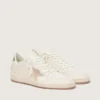 Ball Star pour femme en cuir blanc avec étoile en cristal et languette métallique au talon