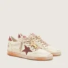 Ball Star pour homme en cuir blanc avec étoile et languette au talon en cuir rouille