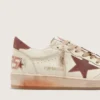 Ball Star pour homme en cuir blanc avec étoile et languette au talon en cuir rouille