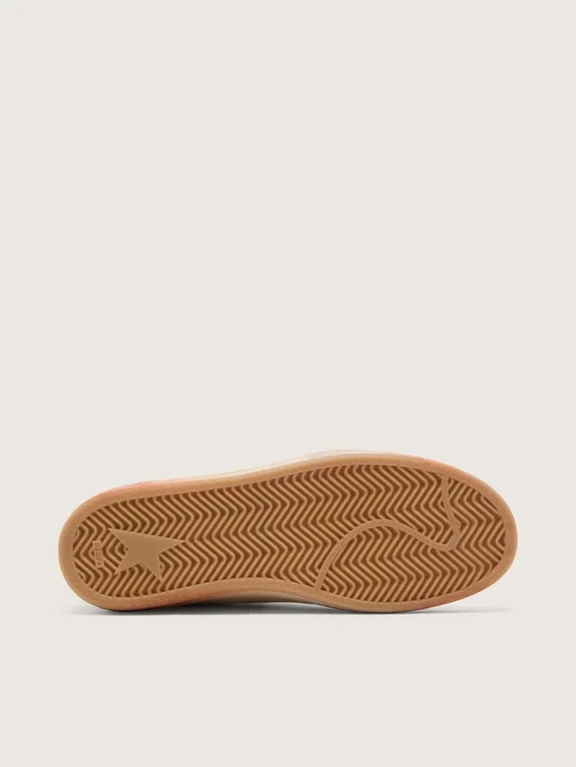 Ball Star pour homme en cuir blanc avec étoile et languette au talon en cuir rouille