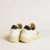 Ball Star pour femme en cuir blanc avec étoile pailletée dorée et languette de talon pailletée noire