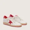 Ball Star pour femme en cuir blanc avec étoile rouge et languette au talon