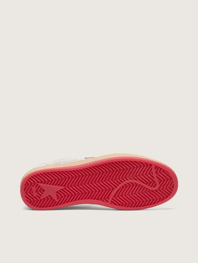Ball Star pour femme en cuir blanc avec étoile rouge et languette au talon