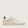 Ball Star pour femme en cuir crème avec étoile et perles ton sur ton