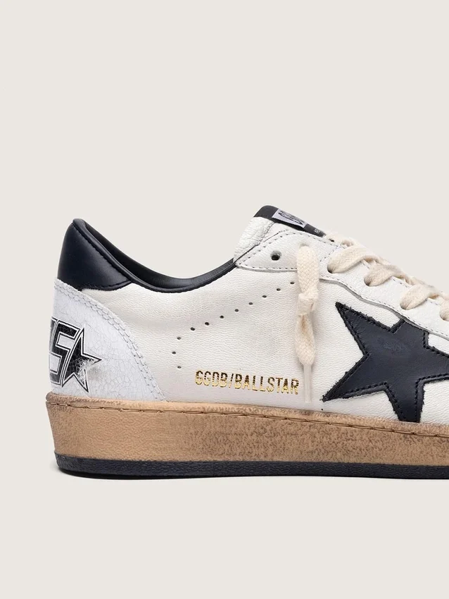 Ball Star pour femme en cuir nappa avec étoile noire et languette de talon noire